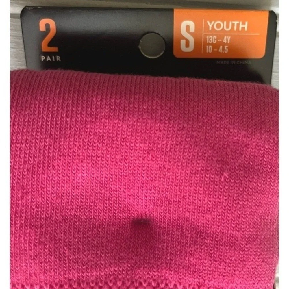 Sof Sole All Sport Team Performance Socks Youth Small Pink 2 Pairs Athletic NWT